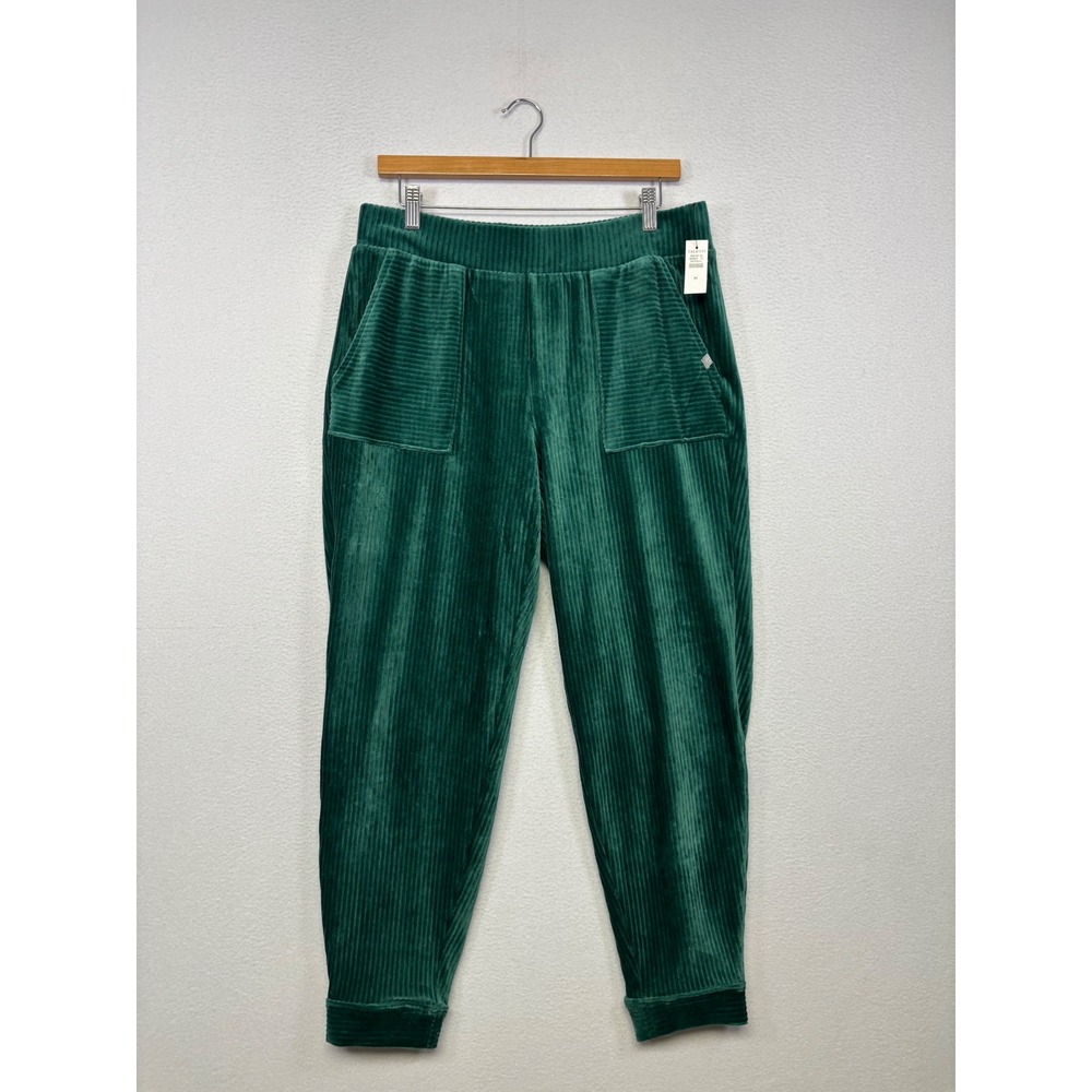 Cozy Athleisure T by Talbots Womens Medium Green Sky Lounge Velour Jogger Pants